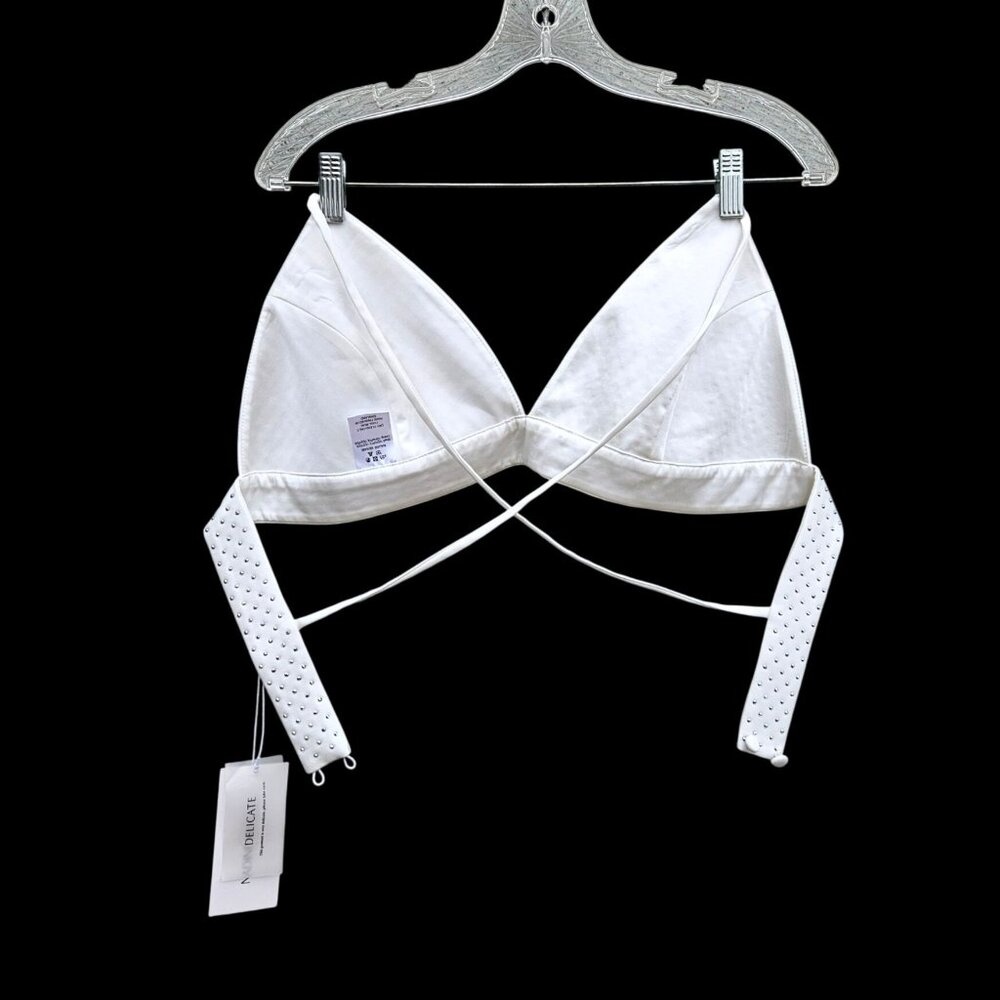 Nadine Merabi White Rhinestone Kira Two-Piece Set Top L Pants XL New - Picture 9 of 16